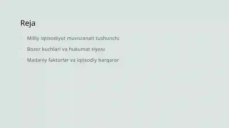 Milliy iqdisodiyotning muvozanati 2