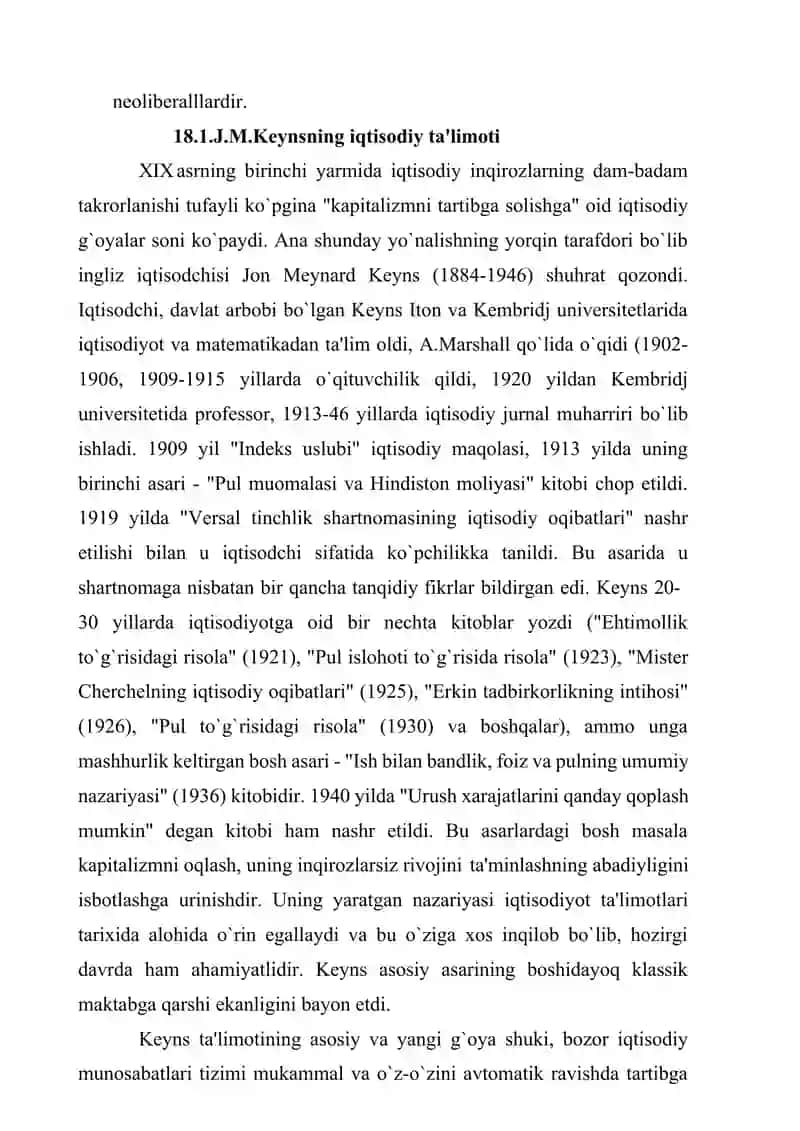 IQTISODIYOTNI DAVLAT TOMONIDAN TARTIBGA SOLISH TA'LIMOTLARI 2