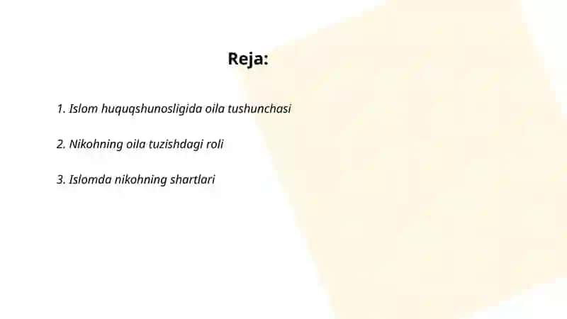 Islom huquqshunosligida oila,nikoh,taloq,idda,zihor tushunchalarini taʼriflash 2