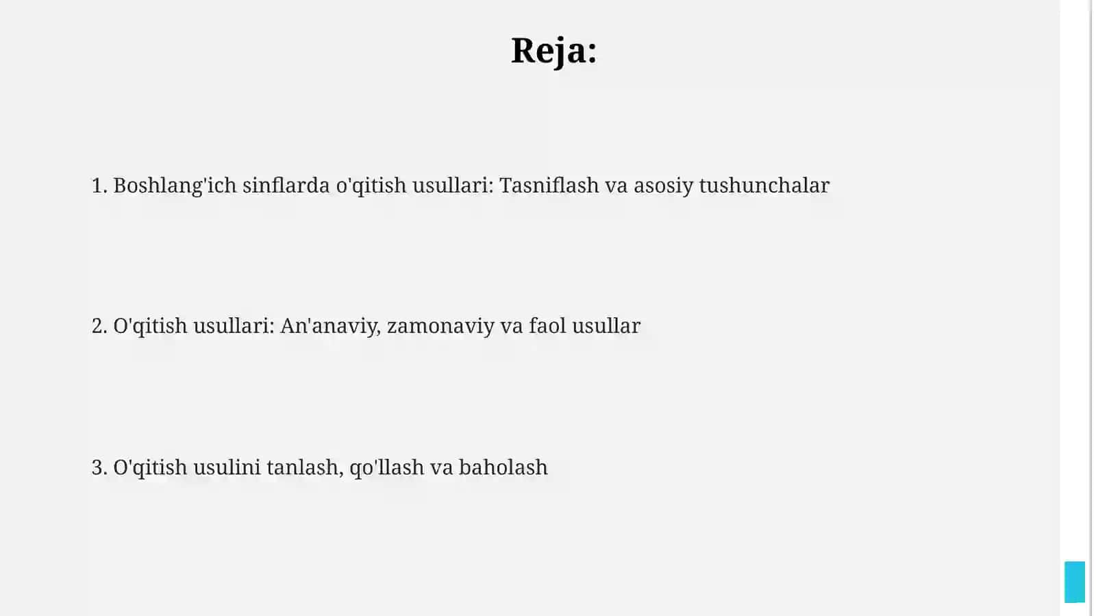 Boshlang'ich sinflarda ta'lim metodlari va ularning tasnifi 2