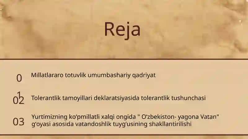 Oʻzbekistonda tolerantlik va millatlararo totuvlikni taminlashning tarixiy ildizlari va demokratik prinsiplari 2