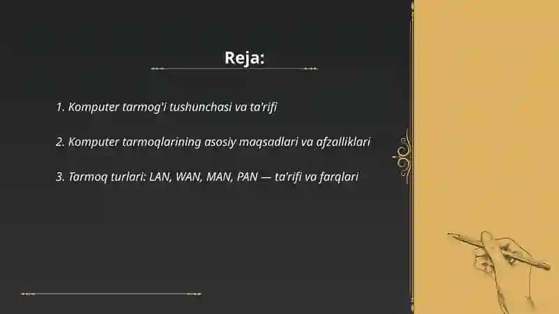 Komputer tarmog'i tushunchasi va ta'rifi 2