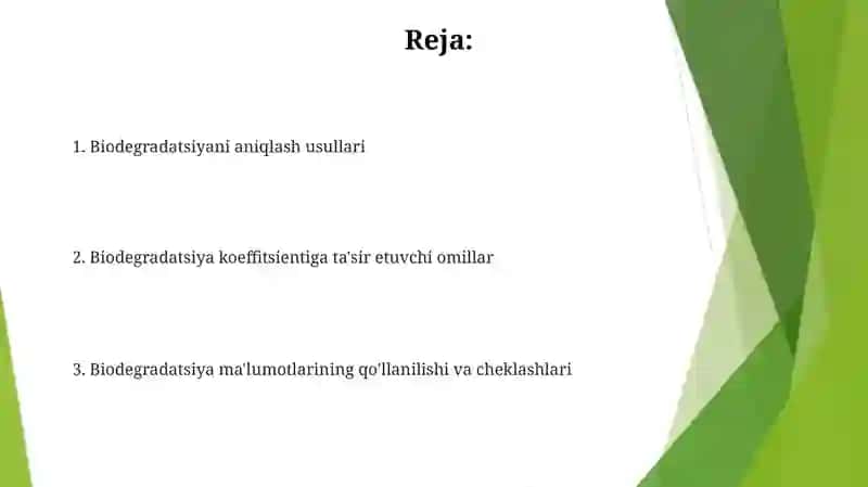 Biodegradatsiyani aniqlash usullari 2