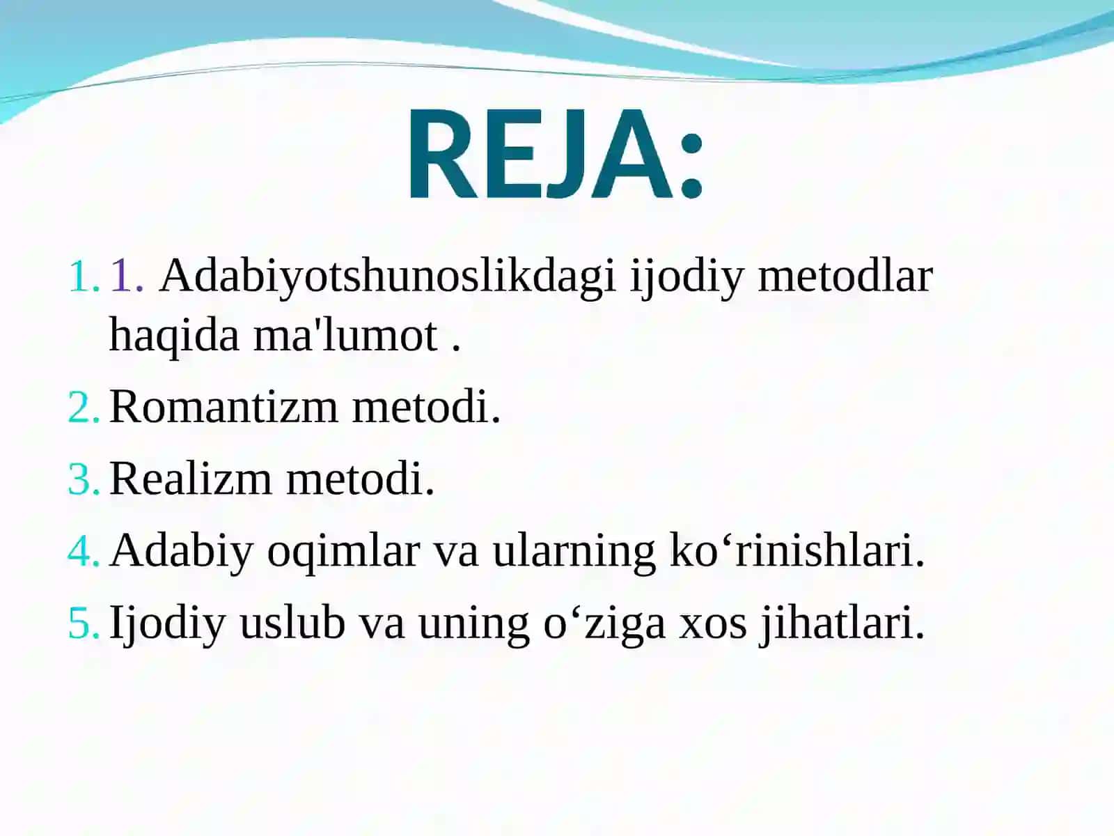 Ijodiy metod va ijodkor uslubi 2