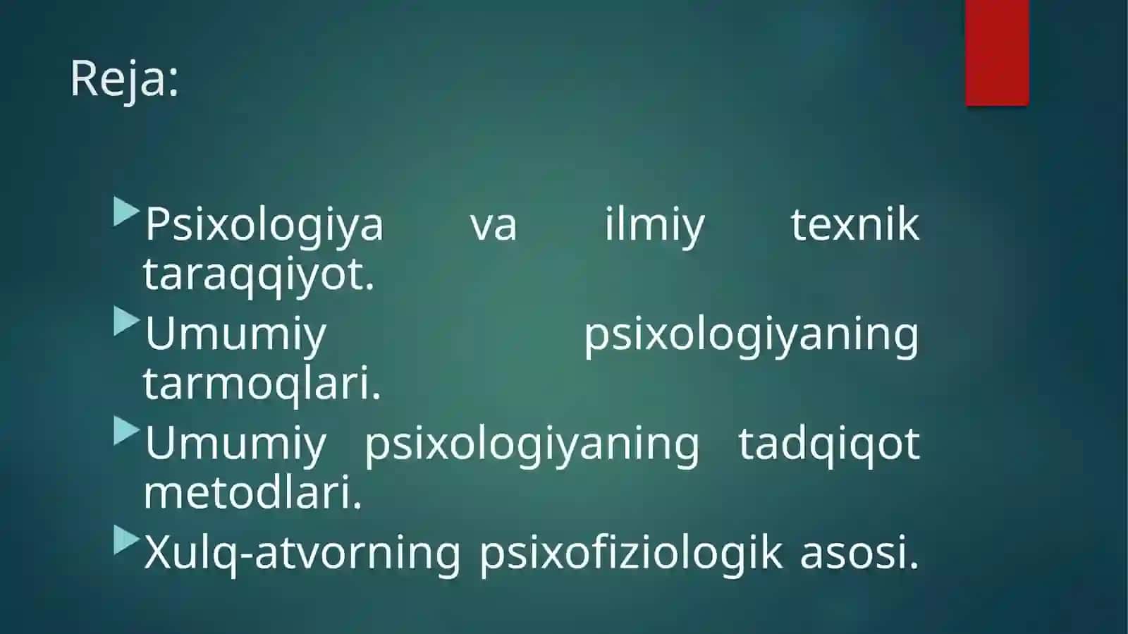 Umumiy psixologiya fanining tadqiqot metodlari 2