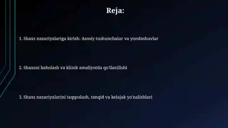 Chet el psixologiyasida shaxs nazariyasi 2