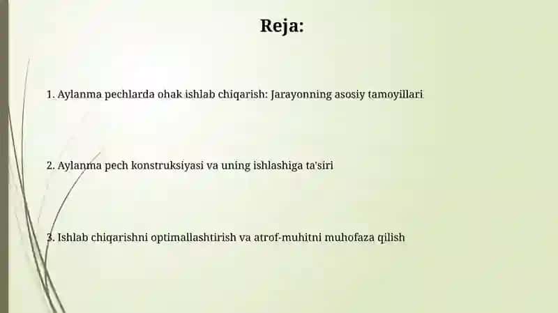 Aylanma pechlarda ohak ishlab chiqarish 2