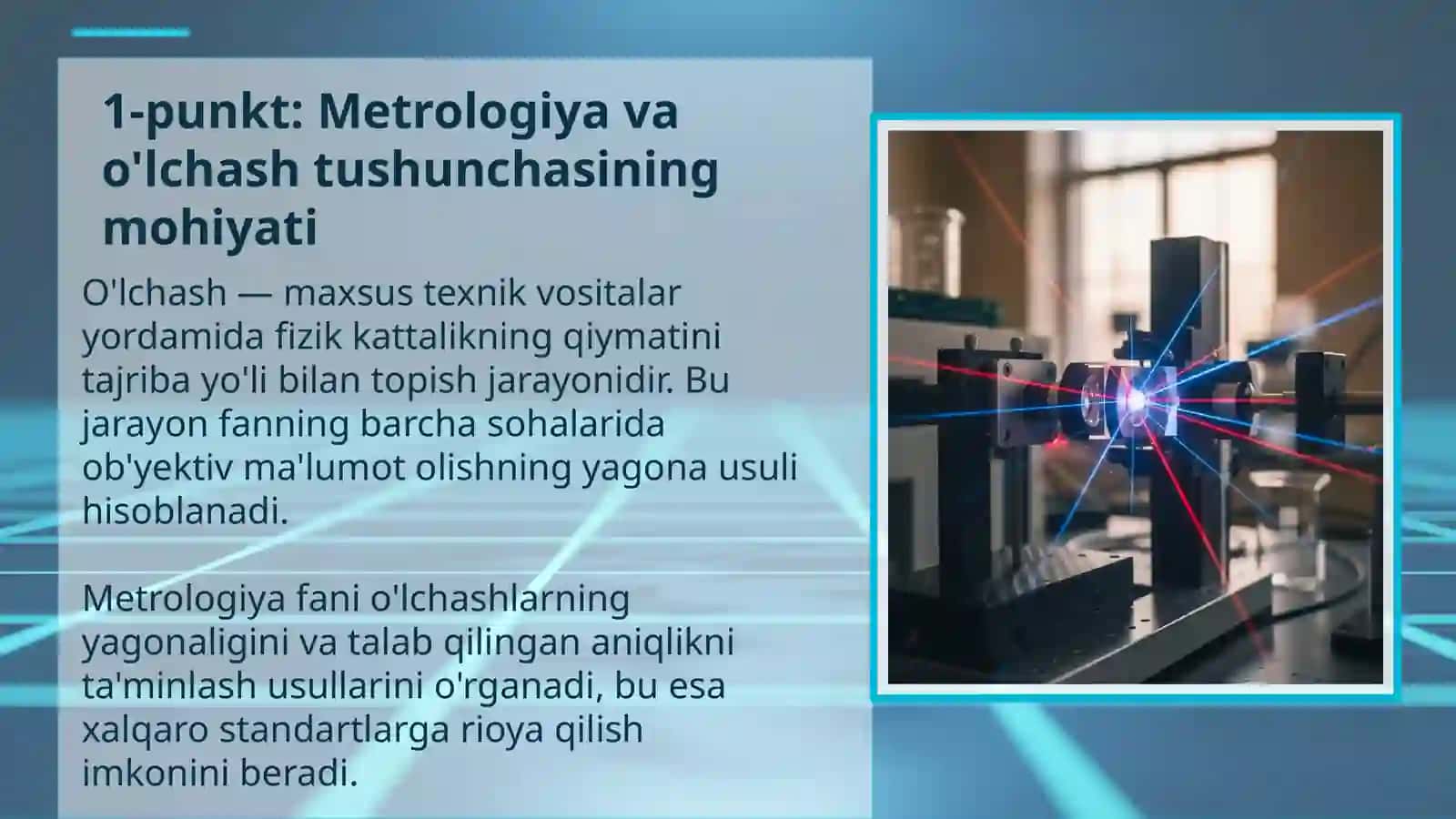 O'lchashlarning usullari va turlari: Kirish va Reja 2