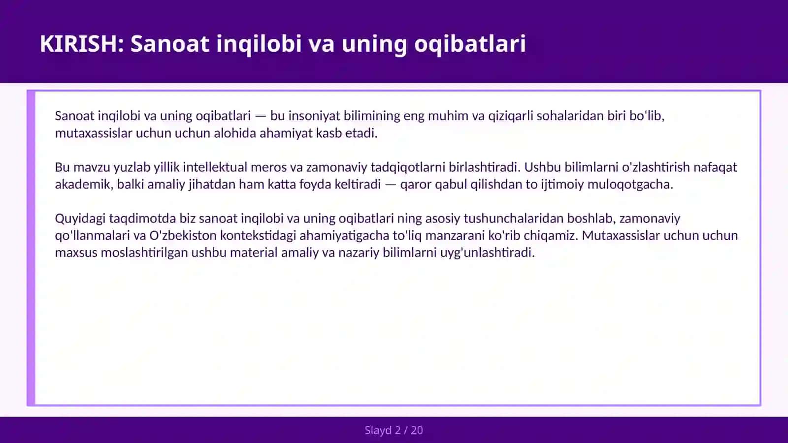 Sanoat inqilobi va uning oqibatlari 2