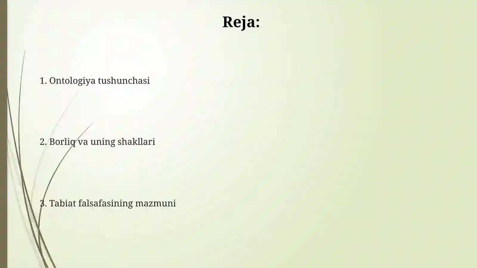 Ontologiya va tabiat falsafasi 2