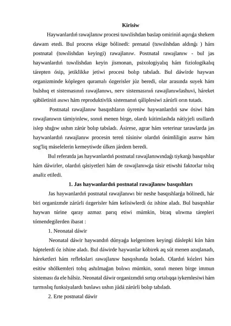 Postnatal Rawajlanıw 2