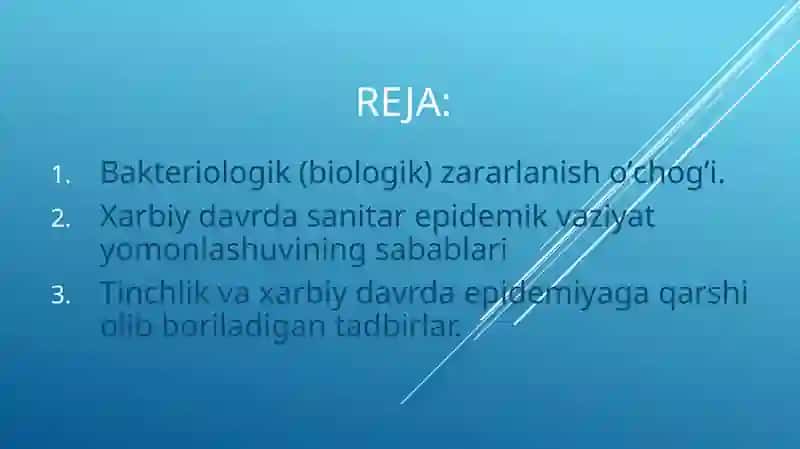 BАKTERIОLОGIK (BIОLОGIK) VOSITALAR BILAN ZАRАRLАNGAN О’CHОQDА EPIDЕMIYAGА QАRSHI CHORA TАDBIRLАR 2