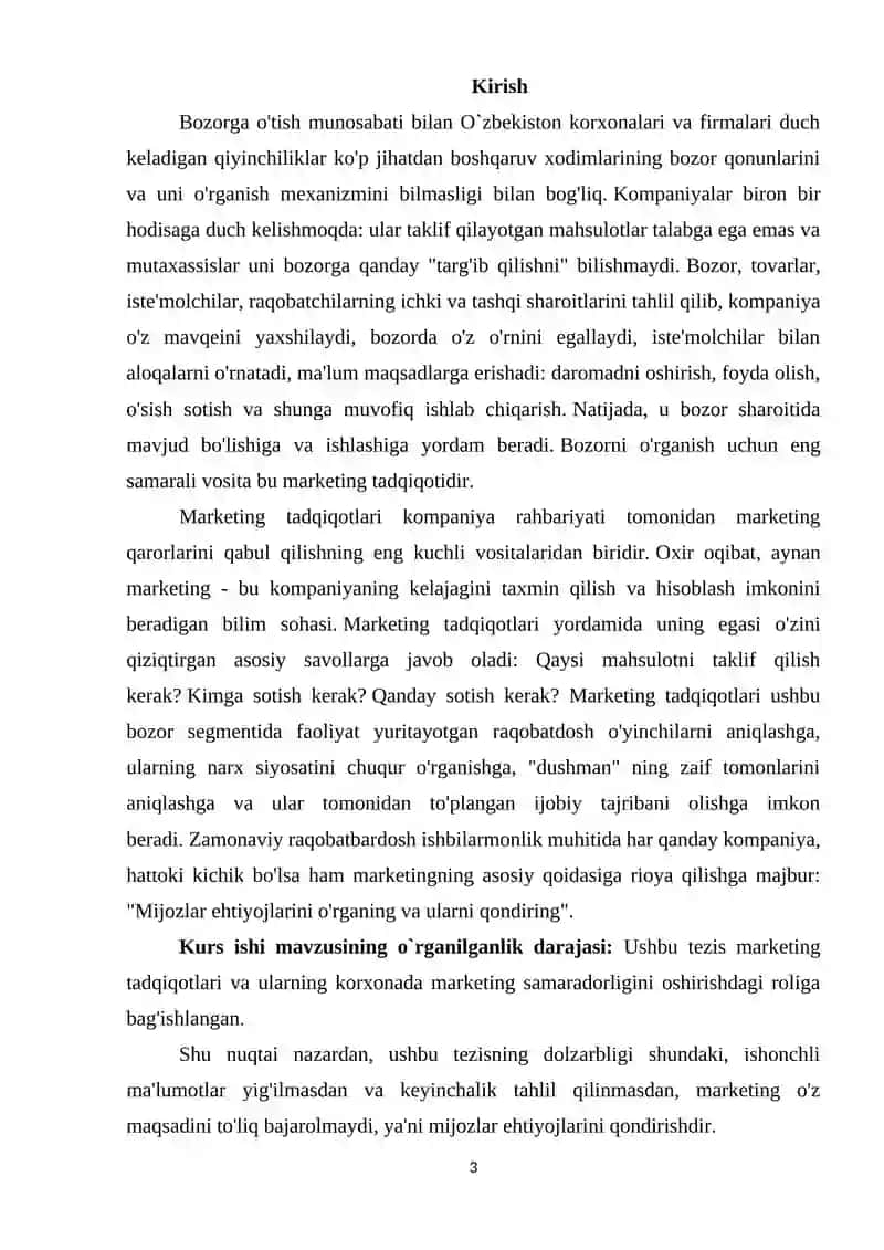 Savdo korxonalarida marketing tadqiqotlarini tashkil etish 2