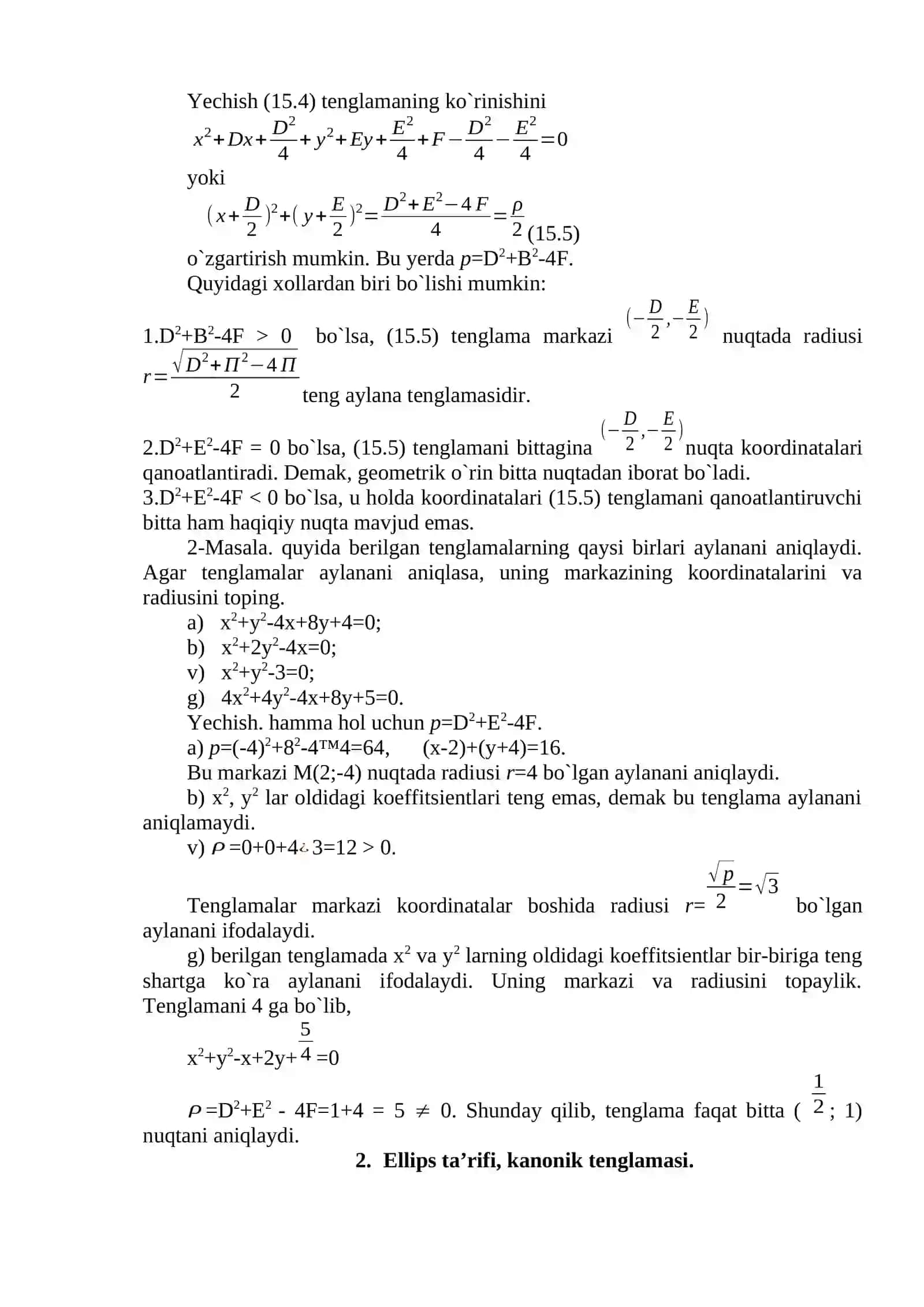 Aylana maktab geometriya kursi 2