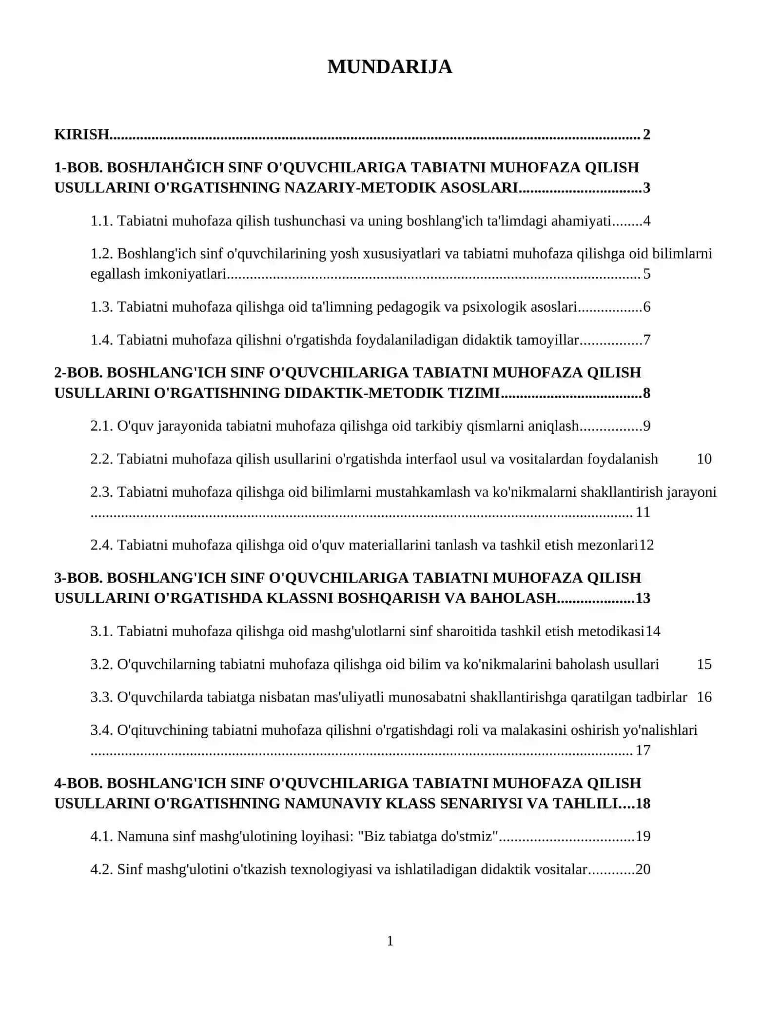 Boshlanĝich sinf òquvchilariga tabiatni  muhofaza qilish usullarini òrgatish 2