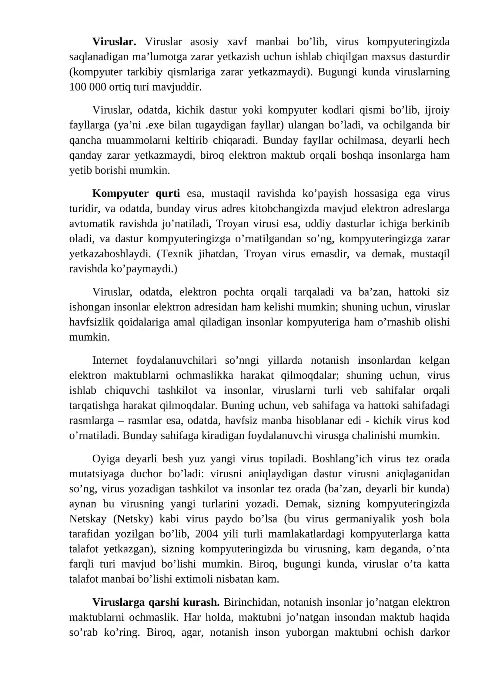 Kompyuter viruslari va ulardan himoyalash usullari 2