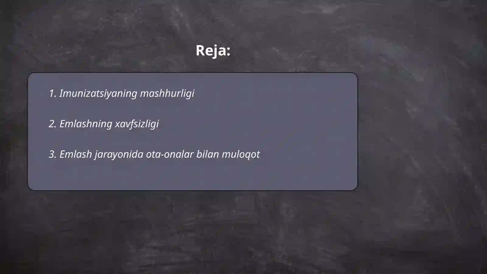 Xavfsiz imunizatsiya vaqtida profilaktik emlash vaqtida muloqot 2