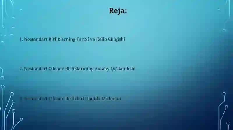 Nostandart O'lchov Birliklari 2
