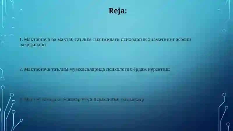Мактабгача ва мактаб таълим тизимидаги психологик хизматнинг асосий вазифалари 2