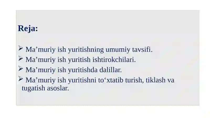 Ma’muriy ish yuritish 2