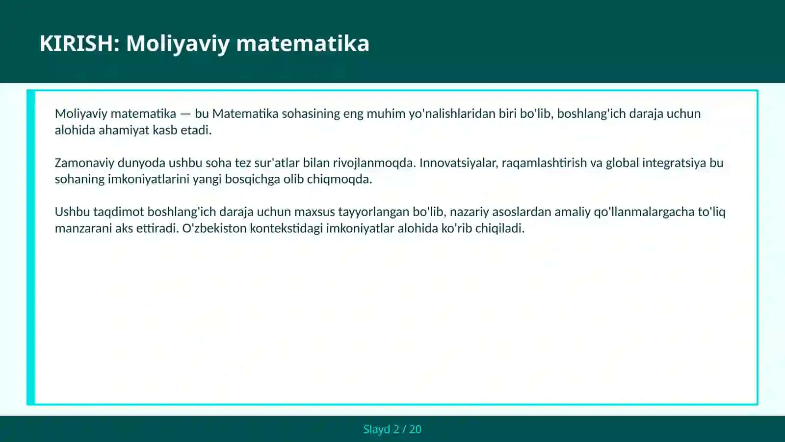 Moliyaviy matematika 2
