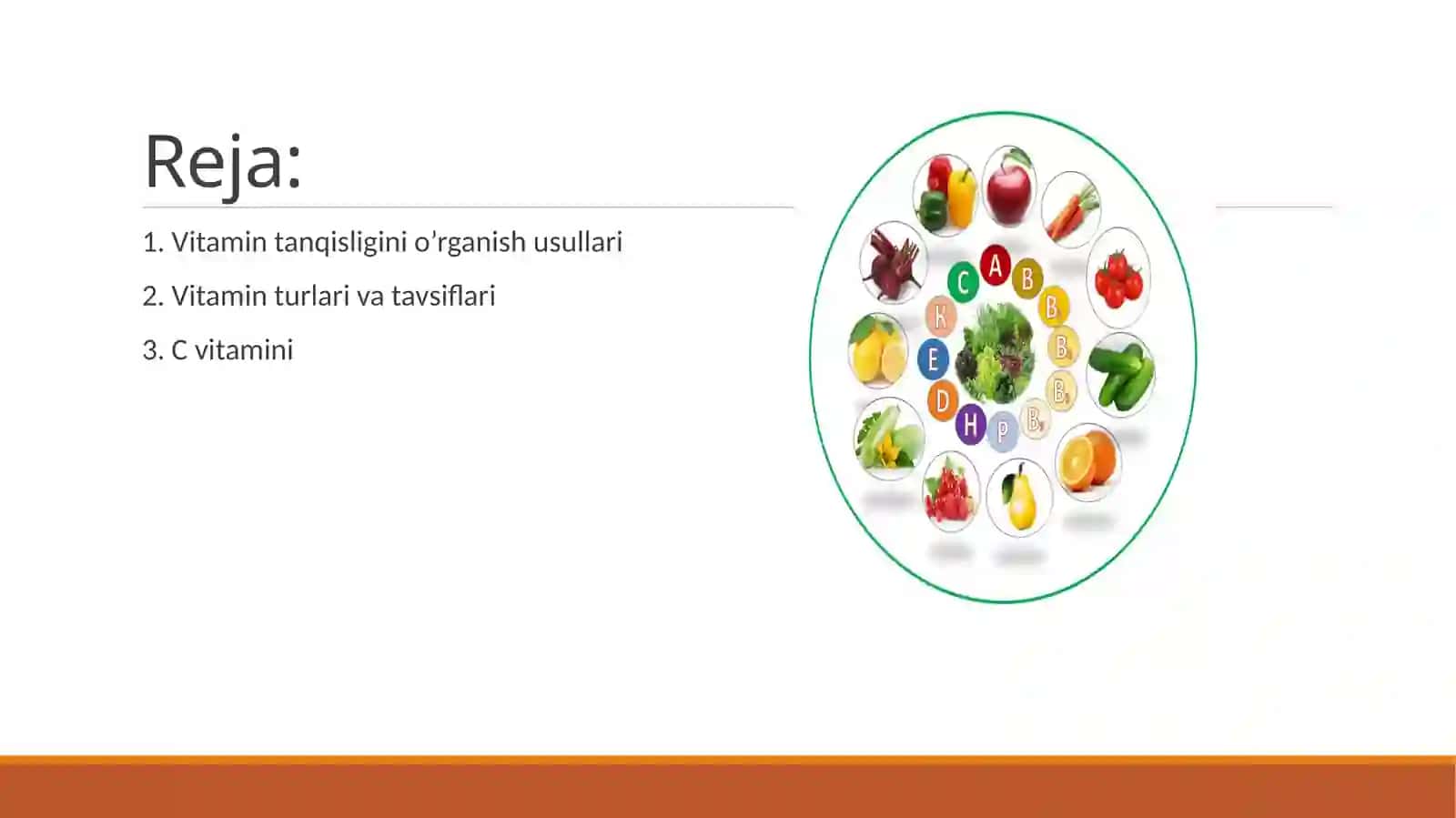 Organizmning vitaminlar bilan ta'minlanganini o'rganish va baholash 2