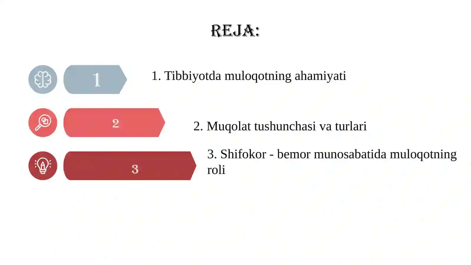 TibbiyotdamuloqotningoʻrnivashaxslararomunosabatlarpsixologiyasiQalandarovaNodira 2