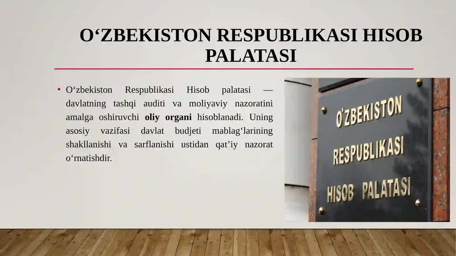 Umumdavlat nazorat organlari va ularning moliyaviy nazoratni tashkil etishi 2