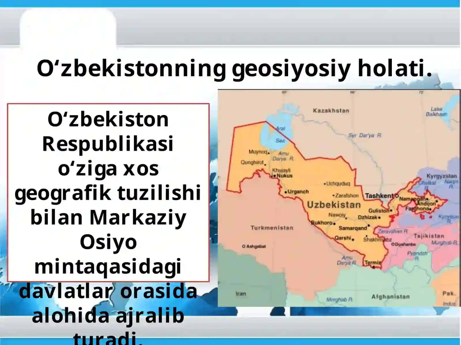 O‘zbekiston Respublikasi tashqi siyosiy faoliyatining shakllanishi va uning ustuvor yo‘nalishlari 2