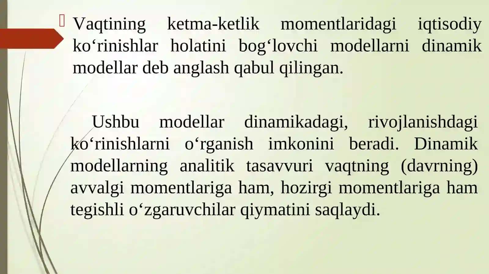 Davriy qatorlarda ekonometrik modellashtirish 2