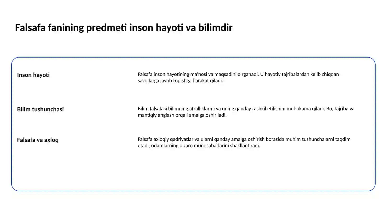 Falsafa fanining predmeti, mazmuni va va jamiyatdagi roli 2
