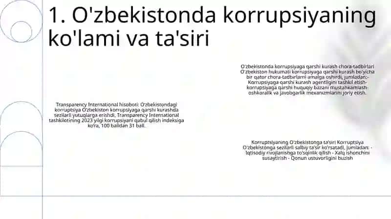 O'Zbekistonda Korrupsiyaga Qarshi Kurashish Masalalari 2