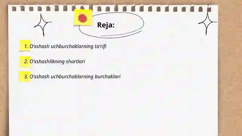 Oʻxshash uchburchaklar va ularning xossalari 2