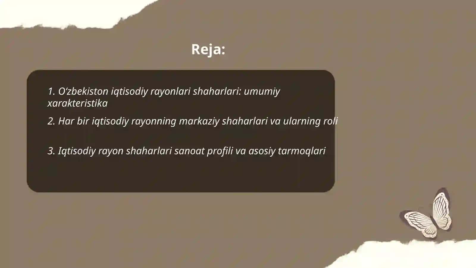 O'zbekiston iqtisodiy rayonlari shaharlari 2