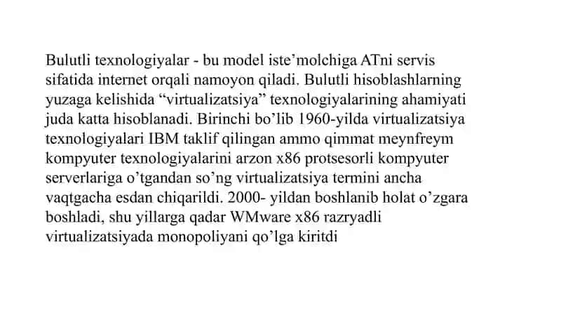 Iqtisodiyotda bulutli texnologiyalarning o’rni va ahamiyati. 2