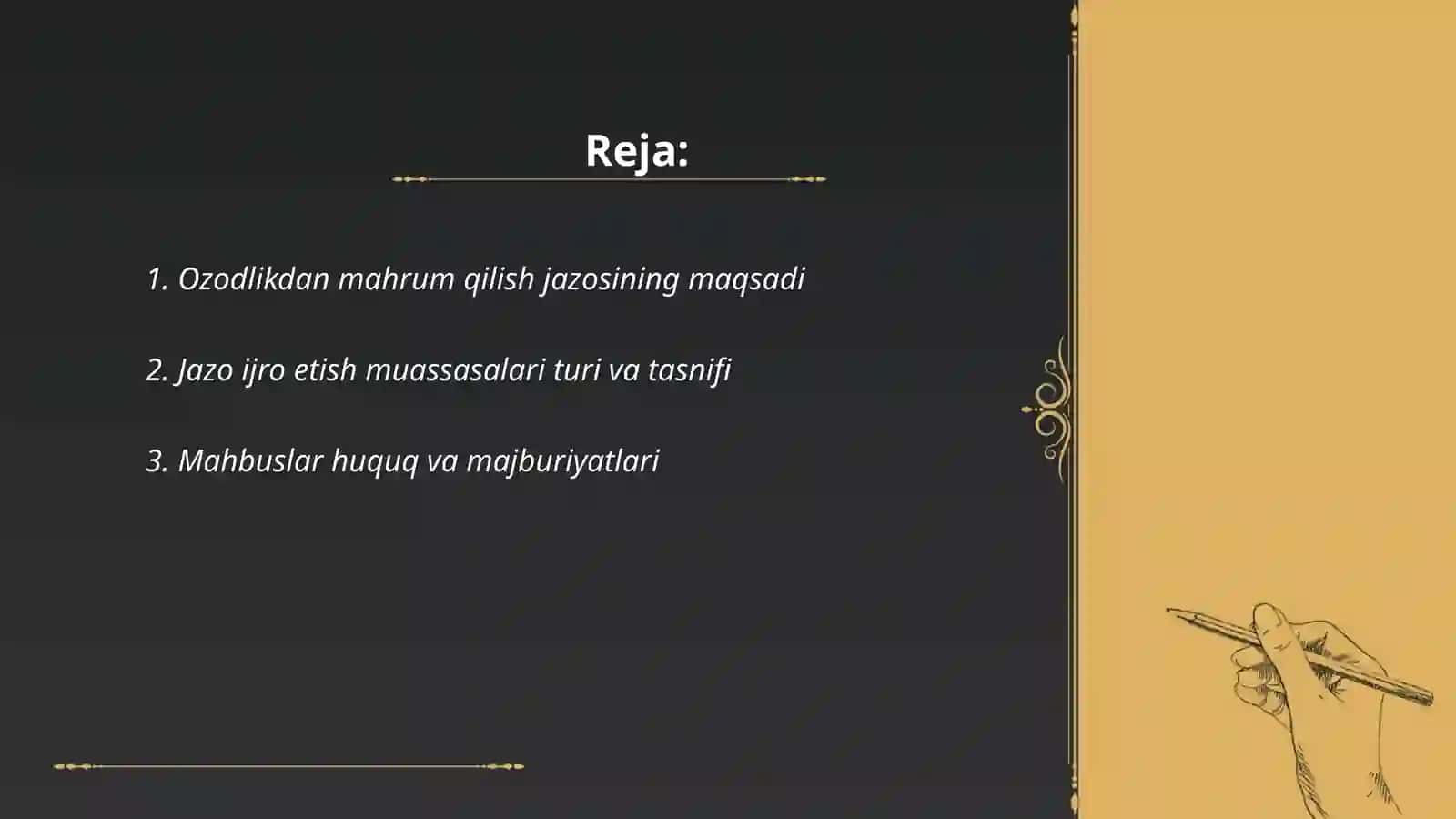 Ozodlikdan mahrum qilish tariqasidagi jazoni ijro etish muassasalari 2
