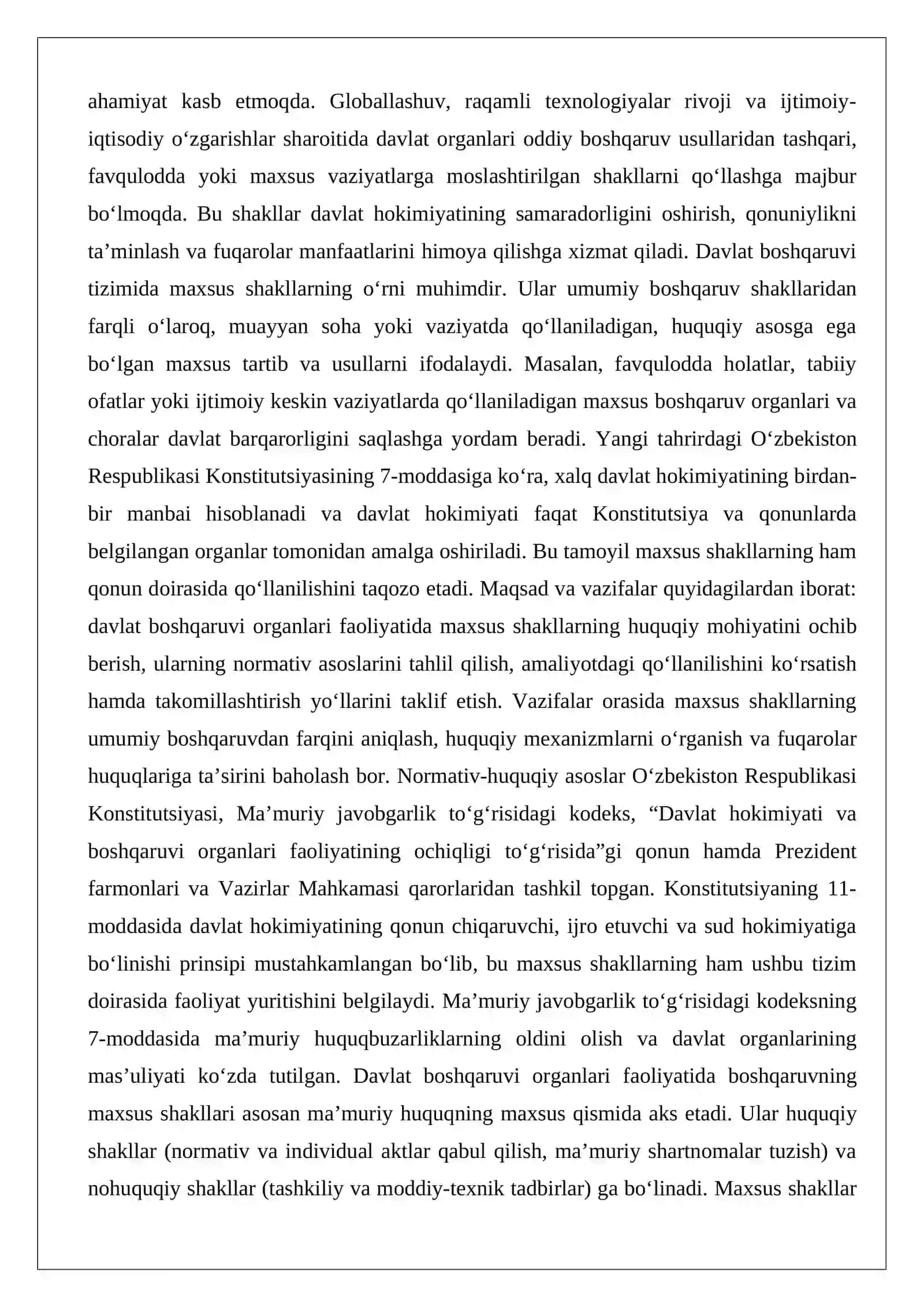 Davlat boshqaruvi organlari faoliyatida boshqaruvning maxsus shakllari 2