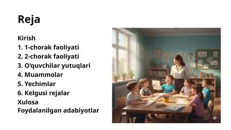 Maxsus maktablar uchun boshlang‘ich ta’lim uslubiy birlashmasining 1 va 2 chorak hisoboti 2