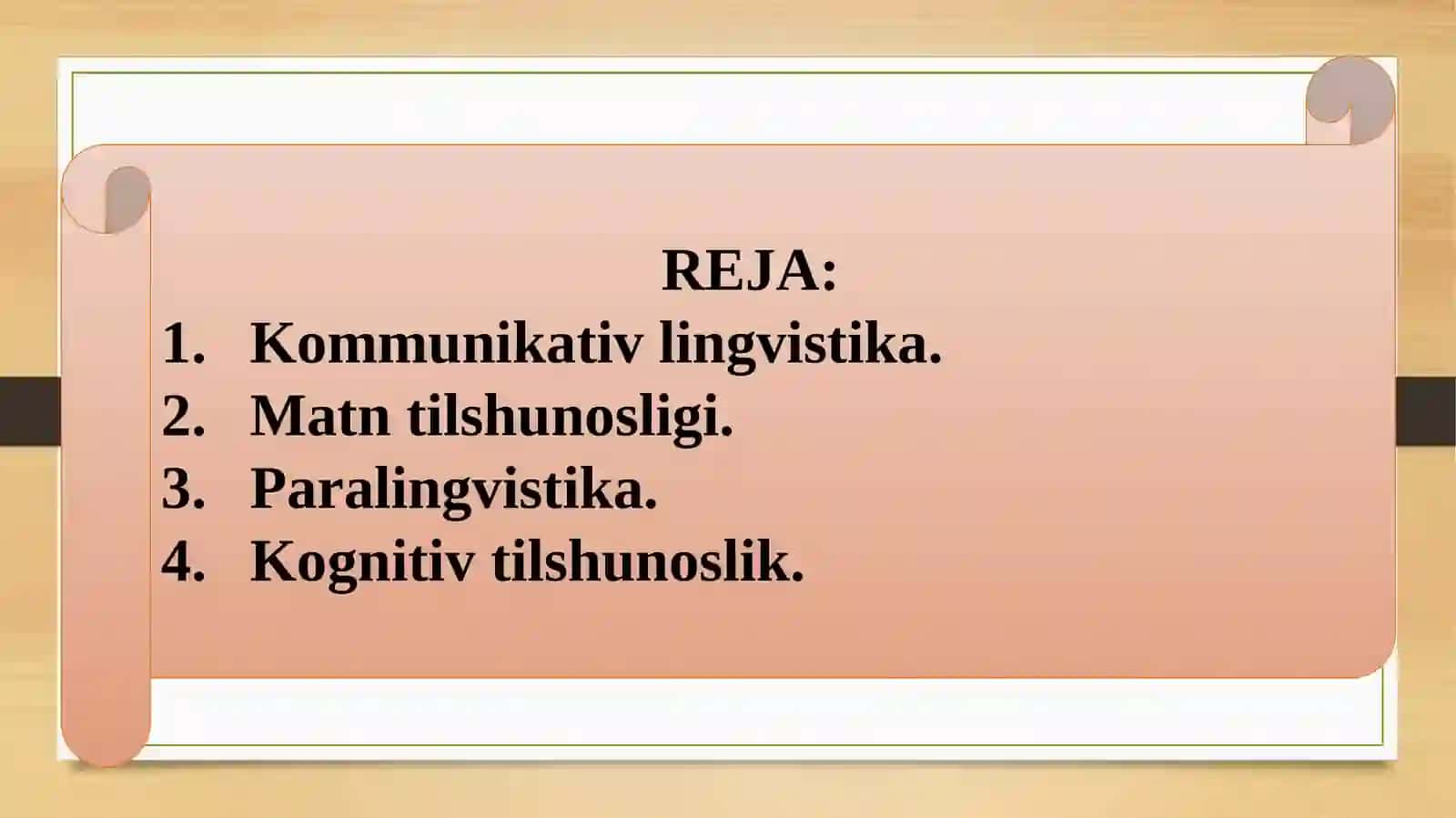 Kommunikativ lingvistika. Matn tilshunosligi. Paralingvistika. Kognitiv tilshunoslik 2