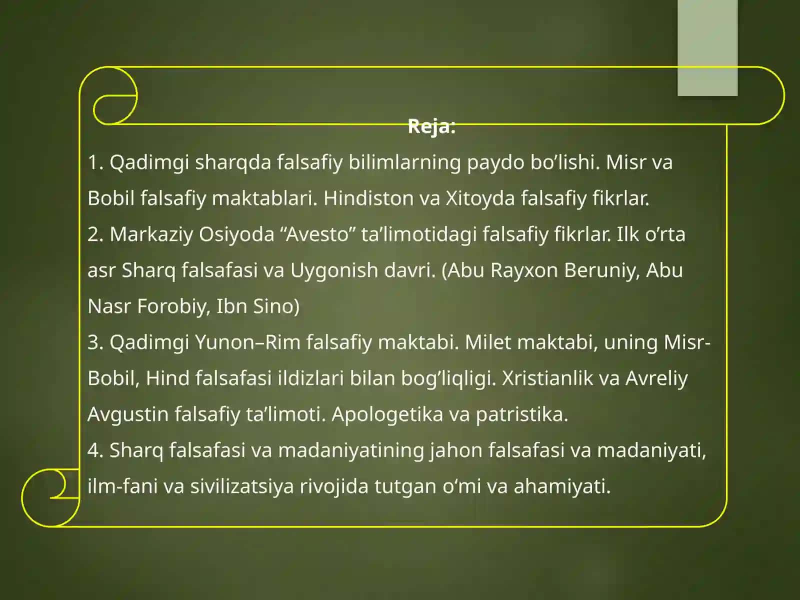 Ilk O’rta asr Sharq falsafasi va Uyg’onish davri xususiyatlari.180 2