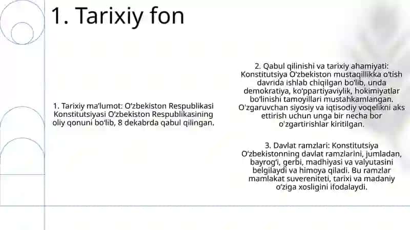 O'Zbekiston Respublikasi Konstitusiyasining Qabul Qilinishi Va Uning Tarixiy Ahamiyati 2