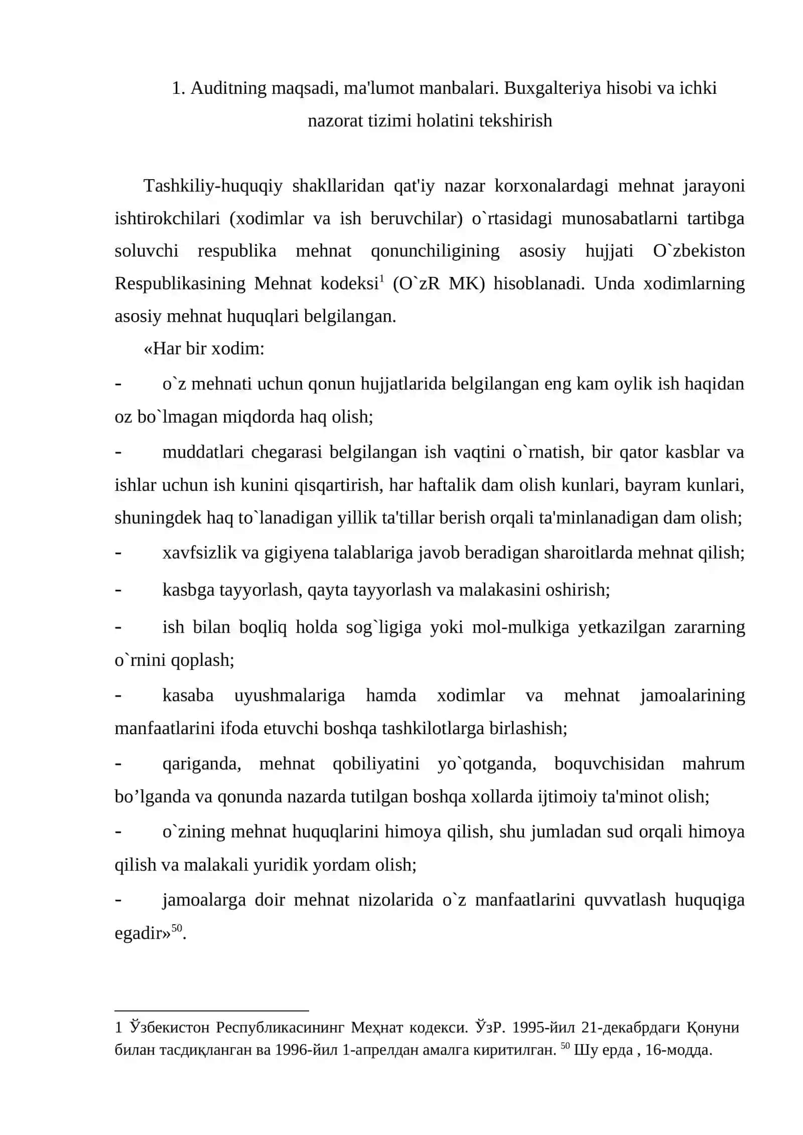 Xodimlar bilan mеhnatga haq to`lash bo`yicha va boshqa hisob-kitoblar auditi 2