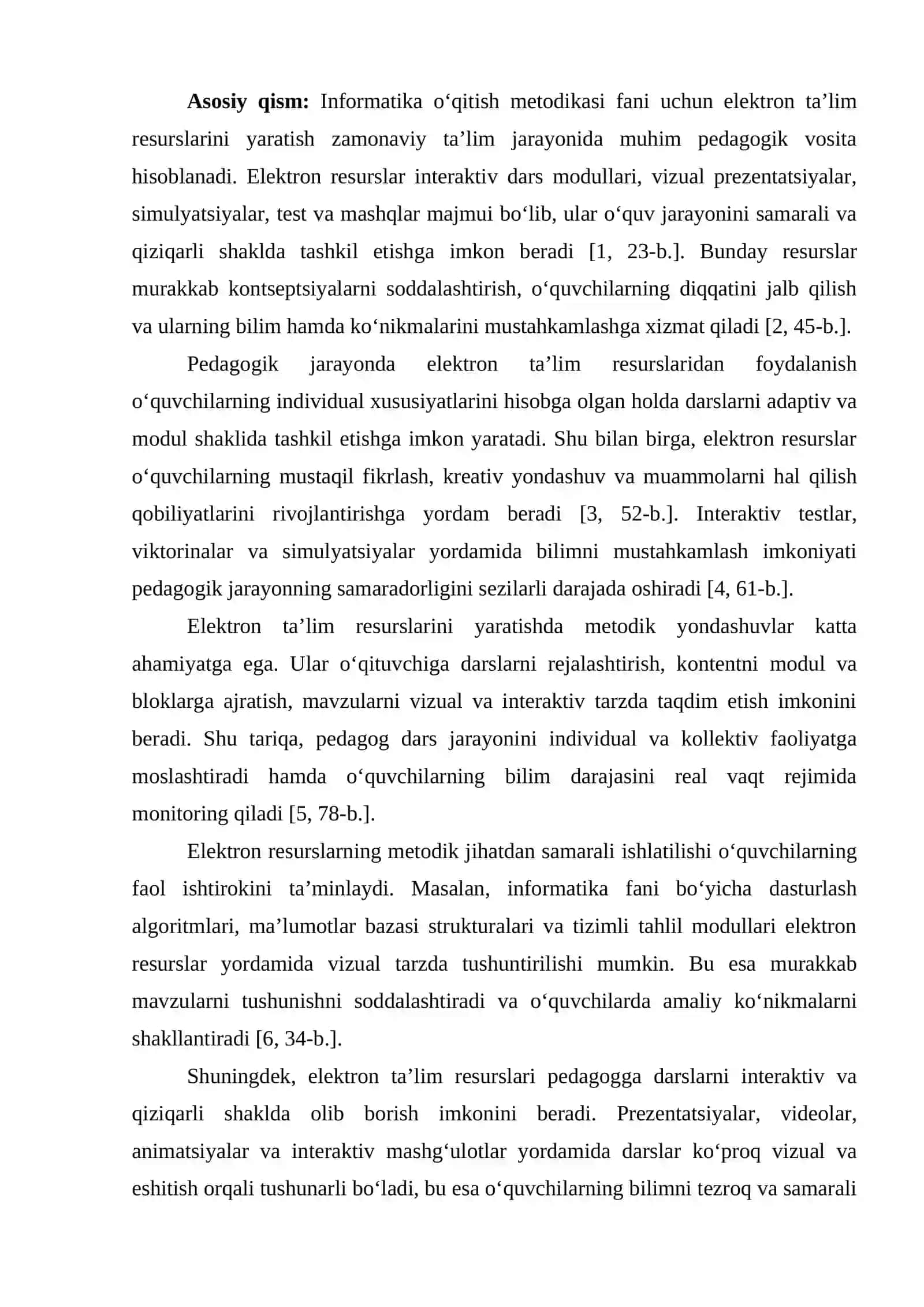 INFORMATIKA O‘QITISH METODIKASI FANI UCHUN ELEKTRON TA’LIM RESURSINI YARATISH VA UNDAN FOYDALANISH METODIKASI maqola 2