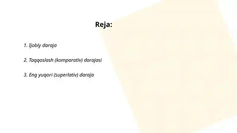 Ingliz tilidan sifat darajalariga 2