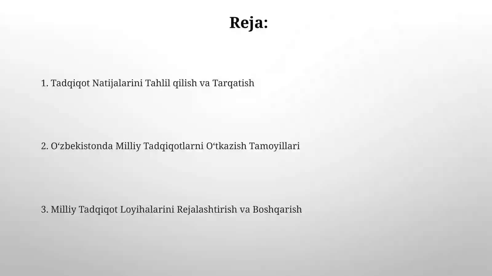 Oʻzbekistonda milliy tadqiqotlarni oʻtkazish tamoillari 2