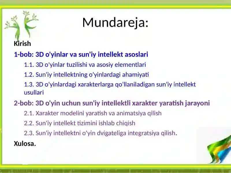 3D O'YINLARI UCHUN SUN'IY INTELEKTLI XARAKTER YARATISH 2