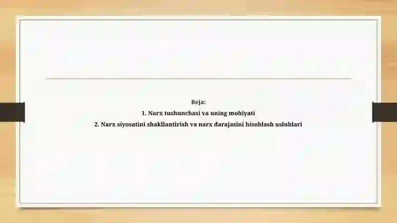 Narx va narx siyosati 2