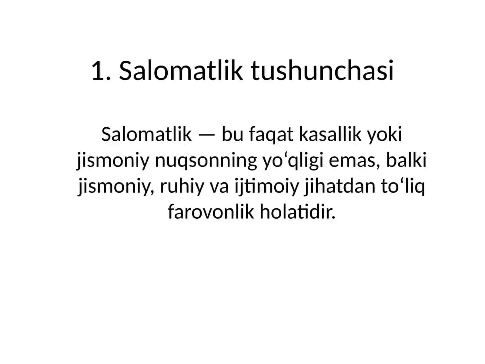 №9 Salomatlik tushunchasi, moslashish (adaptatsiya), fizioterapiya muolajalari 2