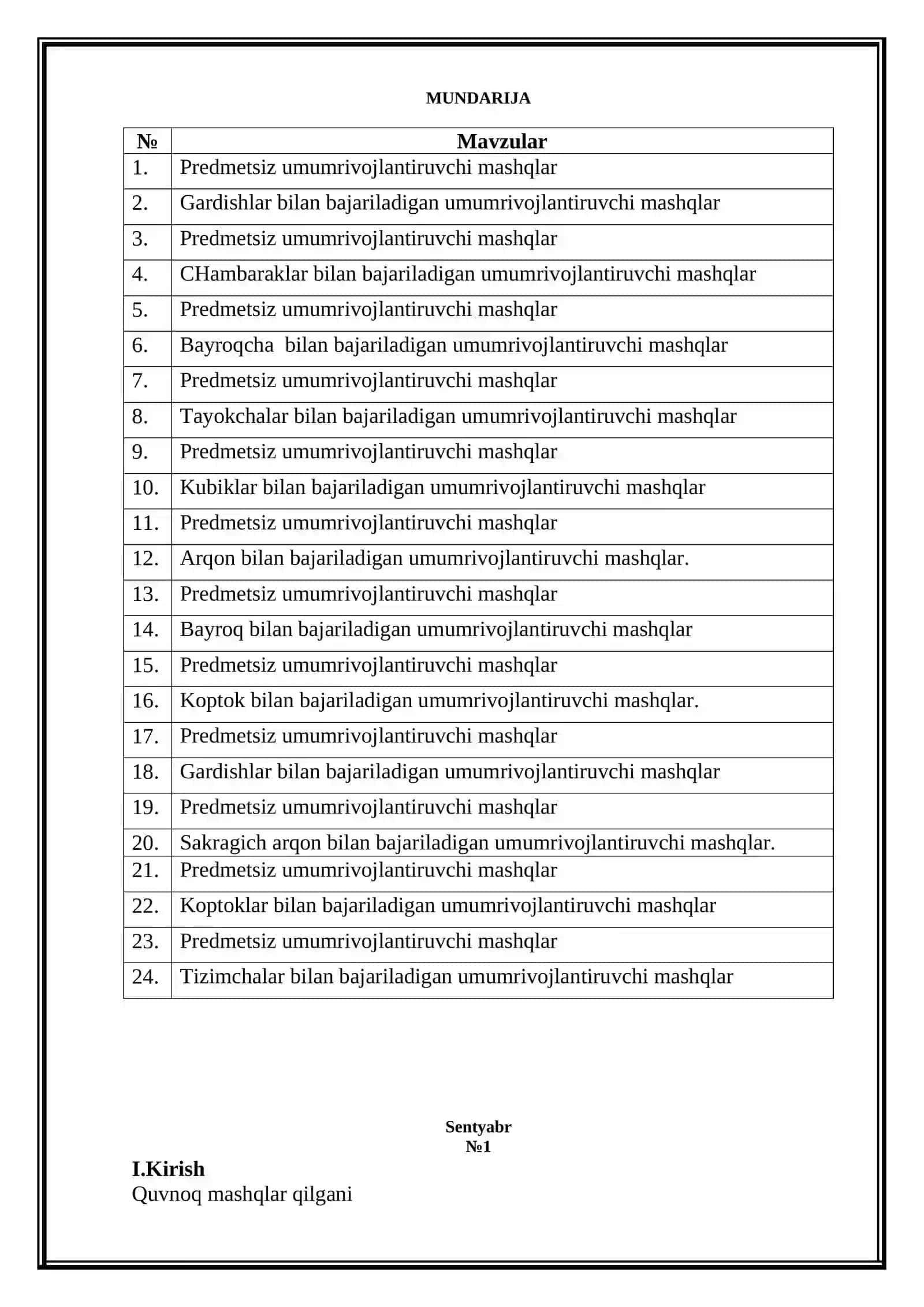 Maktabgacha tayyorlov guruhida ertalabki badantarbiya mashqlari 2