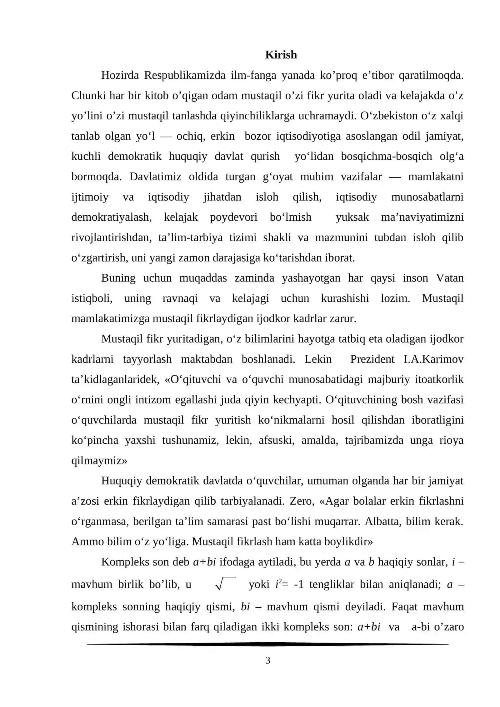 Kompleks sonlar va uning tadbiqlari 2